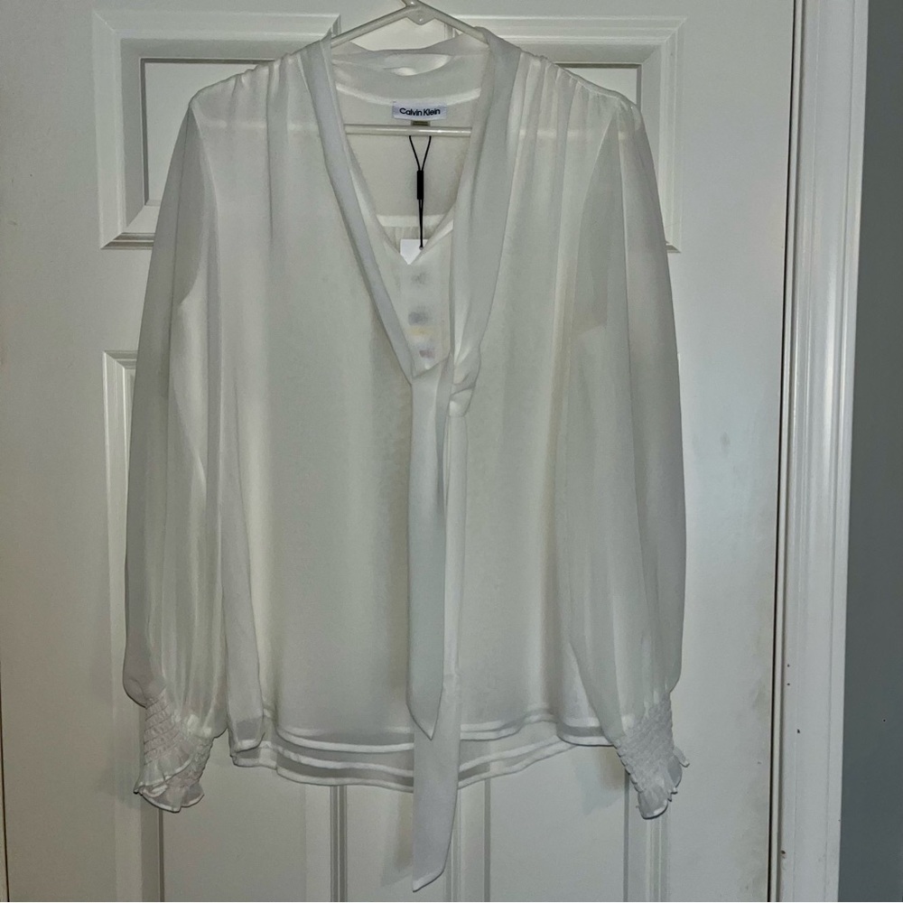 Calvin Klein blouse with neck tie